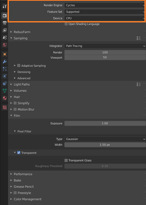 Configuração de Renderização 3D para Blender com Cycles CPU Renderer