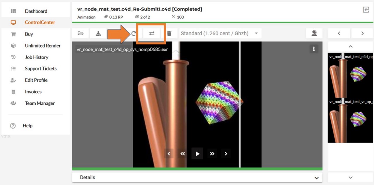 Renderfarm ControlCenter - Auftrag verschieben