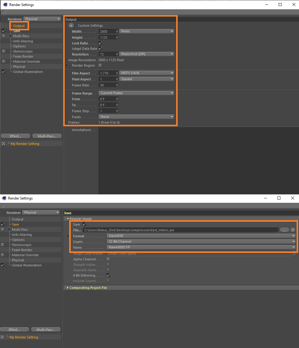 Configuration du rendu 3D pour Cinema 4D avec Physical Renderer