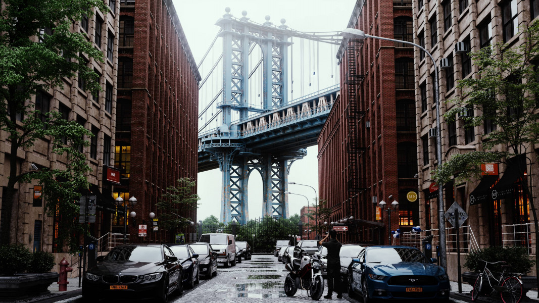 Rendered Brooklyn bridge image