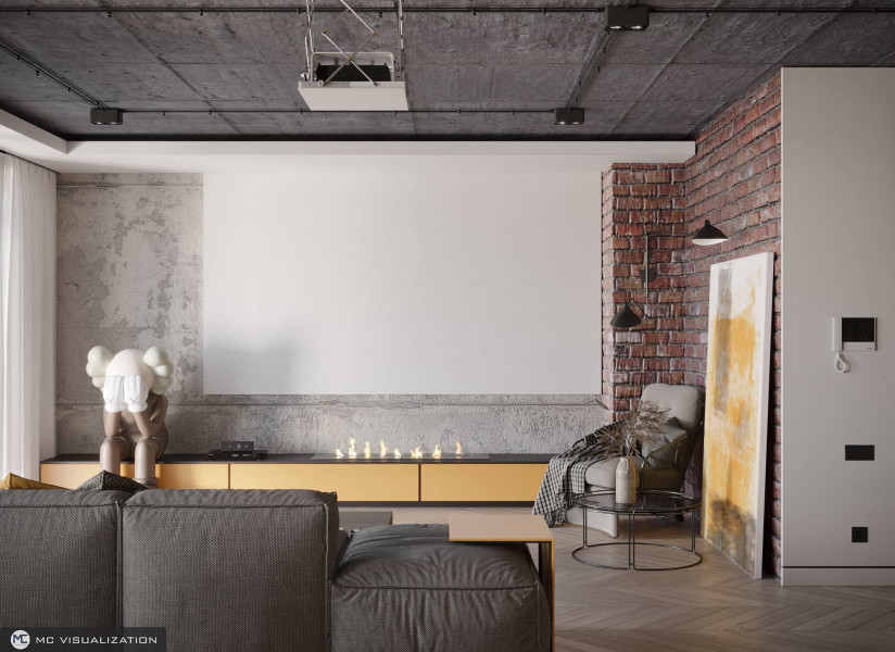 Industrial style living room