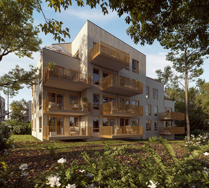 Building visualization with garden