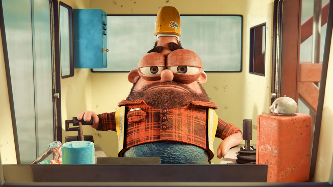 Rendered Cartoon of Construction Worker