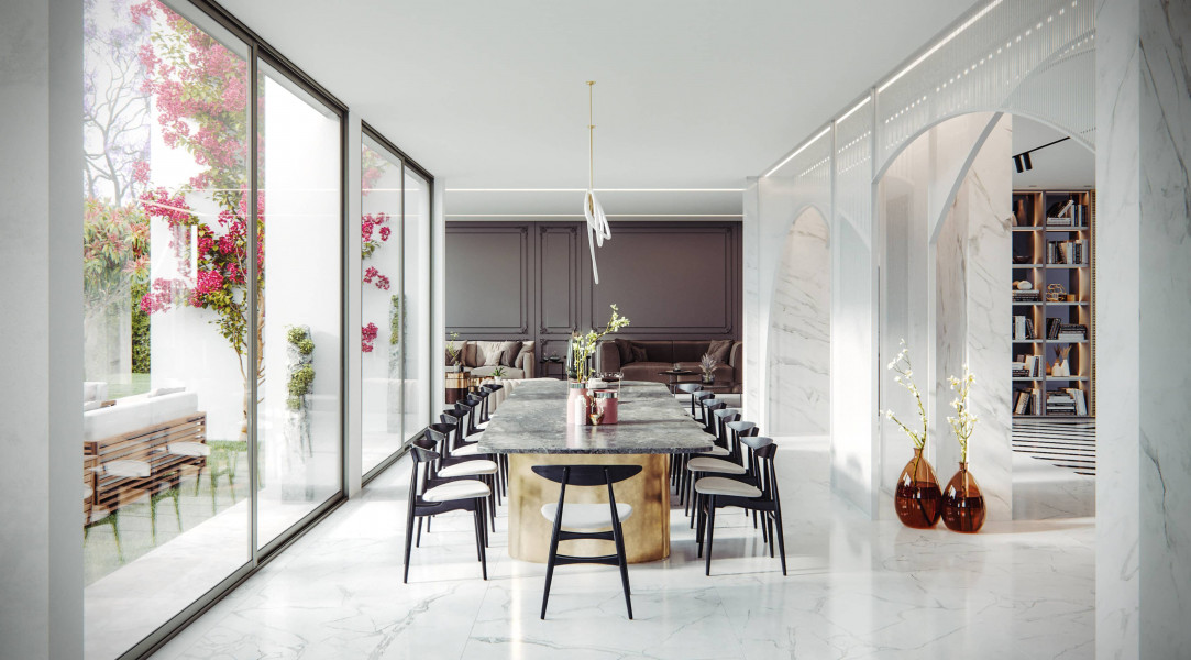 Elegant rendered house