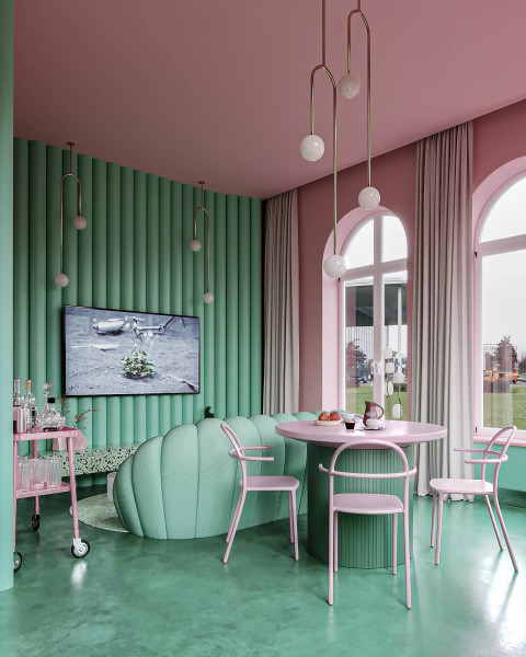 CGI colorful teen house