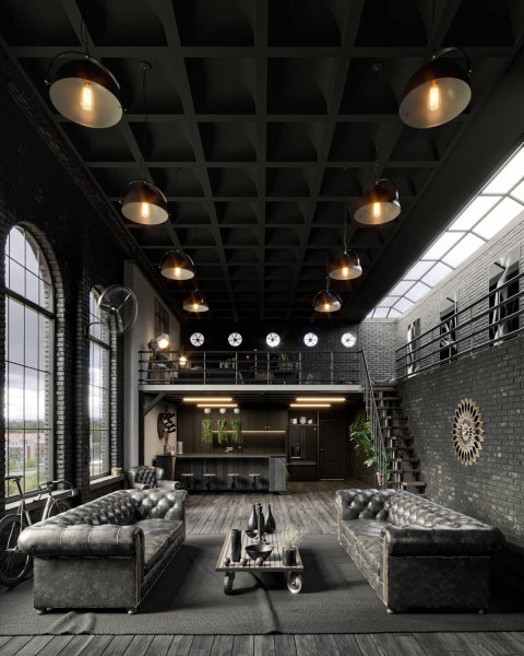 Black loft render