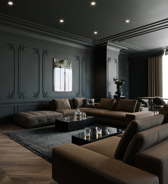 Symmetry black livingroom