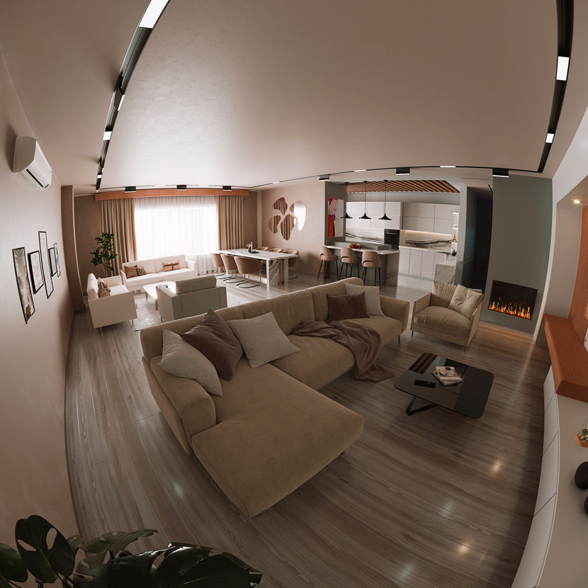 living room - fisheye view