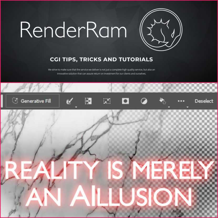 RenderRam - Creating large surface textures in Photoshop using AI