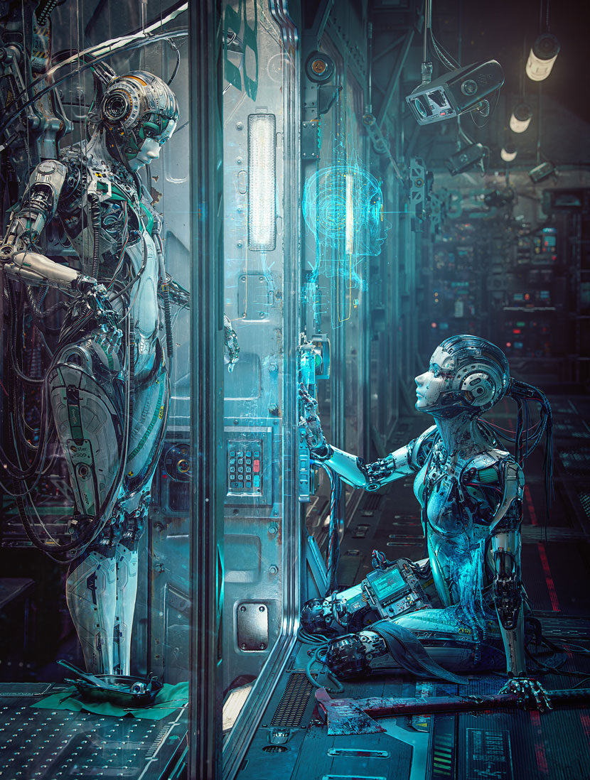 Mechanical Lady in Vitrine